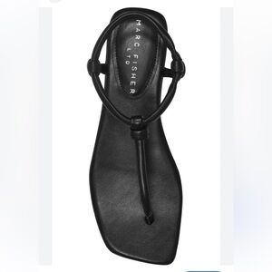Marc Fisher Maycee Ankle Strap Sandal Black Square Toe Women’s Size 9 New